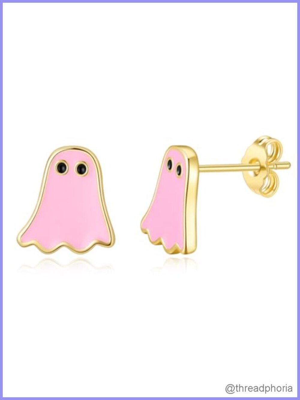 14K Gold Plated Ghost Stud Earrings Hypoallergenic Halloween Jewelry